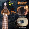 imageGoplus 5 FT Halloween Animatronic Talking Zombie Maid in Lantern Holiday Animated Decoration with Movable Head and Arms Red Light Up Eyes ampamp Sounds Halloween Prop for Indoor Outdoor Lawn Yard Patio58 FT Scary WomanWitch