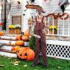 imageGoplus 5 FT Halloween Animatronic Talking Zombie Maid in Lantern Holiday Animated Decoration with Movable Head and Arms Red Light Up Eyes ampamp Sounds Halloween Prop for Indoor Outdoor Lawn Yard Patio57 FT Scary Chainsaw Man