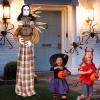 imageGoplus 5 FT Halloween Animatronic Talking Zombie Maid in Lantern Holiday Animated Decoration with Movable Head and Arms Red Light Up Eyes ampamp Sounds Halloween Prop for Indoor Outdoor Lawn Yard Patio58 FT Scary WomanWitch