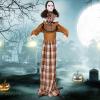 imageGoplus 5 FT Halloween Animatronic Talking Zombie Maid in Lantern Holiday Animated Decoration with Movable Head and Arms Red Light Up Eyes ampamp Sounds Halloween Prop for Indoor Outdoor Lawn Yard Patio58 FT Scary WomanWitch