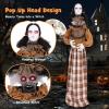 imageGoplus 5 FT Halloween Animatronic Talking Zombie Maid in Lantern Holiday Animated Decoration with Movable Head and Arms Red Light Up Eyes ampamp Sounds Halloween Prop for Indoor Outdoor Lawn Yard Patio58 FT Scary WomanWitch