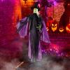 imageGoplus 5 FT Halloween Animatronic Talking Zombie Maid in Lantern Holiday Animated Decoration with Movable Head and Arms Red Light Up Eyes ampamp Sounds Halloween Prop for Indoor Outdoor Lawn Yard Patio72 FT Standing Witch