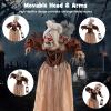 imageGoplus 5 FT Halloween Animatronic Talking Zombie Maid in Lantern Holiday Animated Decoration with Movable Head and Arms Red Light Up Eyes ampamp Sounds Halloween Prop for Indoor Outdoor Lawn Yard Patio5 FT Talking Zombie Maid