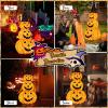 imageGoplus 5 FT Halloween Light Up Pumpkin Decoration Stacked Pumpkins with Witch Hat Buildin LED Lights Pop Up JackoLantern with Metal Stand for Indoor Outdoor Yard Holiday Decoration