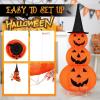 imageGoplus 5 FT Halloween Light Up Pumpkin Decoration Stacked Pumpkins with Witch Hat Buildin LED Lights Pop Up JackoLantern with Metal Stand for Indoor Outdoor Yard Holiday Decoration