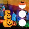imageGoplus 5 FT Halloween Light Up Pumpkin Decoration Stacked Pumpkins with Witch Hat Buildin LED Lights Pop Up JackoLantern with Metal Stand for Indoor Outdoor Yard Holiday Decoration