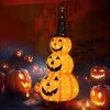 imageGoplus 5 FT Halloween Light Up Pumpkin Decoration Stacked Pumpkins with Witch Hat Buildin LED Lights Pop Up JackoLantern with Metal Stand for Indoor Outdoor Yard Holiday Decoration