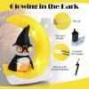 imageGoplus 51 Ft Halloween Inflatables PreLit Owl on The Moon with Witch Hat Blow up Cute Halloween Decoration with Builtin LEDs Holiday Outdoor Indoor Decoration for Party Lawn Yard