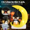 imageGoplus 51 Ft Halloween Inflatables PreLit Owl on The Moon with Witch Hat Blow up Cute Halloween Decoration with Builtin LEDs Holiday Outdoor Indoor Decoration for Party Lawn Yard