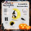 imageGoplus 51 Ft Halloween Inflatables PreLit Owl on The Moon with Witch Hat Blow up Cute Halloween Decoration with Builtin LEDs Holiday Outdoor Indoor Decoration for Party Lawn Yard