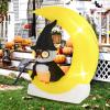 imageGoplus 51 Ft Halloween Inflatables PreLit Owl on The Moon with Witch Hat Blow up Cute Halloween Decoration with Builtin LEDs Holiday Outdoor Indoor Decoration for Party Lawn Yard