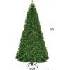 imageGoplus 5FT PreLit Artificial Christmas Tree Hinged Spruce Xmas Full Tree with 150 LED Multicolor Lights 11 Lighting Modes 600 PVC Branch Foldable Base for Indoor Home Office Decoration9 FT