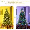 imageGoplus 5FT PreLit Artificial Christmas Tree Hinged Spruce Xmas Full Tree with 150 LED Multicolor Lights 11 Lighting Modes 600 PVC Branch Foldable Base for Indoor Home Office Decoration8 FT