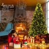 imageGoplus 5FT PreLit Artificial Christmas Tree Hinged Spruce Xmas Full Tree with 150 LED Multicolor Lights 11 Lighting Modes 600 PVC Branch Foldable Base for Indoor Home Office Decoration9 FT