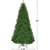 imageGoplus 5FT PreLit Artificial Christmas Tree Hinged Spruce Xmas Full Tree with 150 LED Multicolor Lights 11 Lighting Modes 600 PVC Branch Foldable Base for Indoor Home Office Decoration8 FT