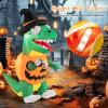 imageGoplus 6 FT Inflatable Pumpkin Dinosaur Blow up Yard Decoration with Builtin LED Lights ampamp Witch Hat Halloween Inflatable Decoration with Stakes Tethers ampamp Sandbag for Garden Yard ampamp Lawn