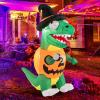 imageGoplus 6 FT Inflatable Pumpkin Dinosaur Blow up Yard Decoration with Builtin LED Lights ampamp Witch Hat Halloween Inflatable Decoration with Stakes Tethers ampamp Sandbag for Garden Yard ampamp Lawn