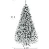 imageGoplus 6FT Snow Flocked Christmas Tree Hinged Pine Tree Artificial Premium PVC NeedlesSolid Metal Stand Xmas Full Tree for Indoor and OutdoorPrelit