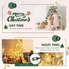 imageGoplus 6FT Snow Flocked Christmas Tree Hinged Pine Tree Artificial Premium PVC NeedlesSolid Metal Stand Xmas Full Tree for Indoor and OutdoorPrelit