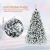 imageGoplus 6FT Snow Flocked Christmas Tree Hinged Pine Tree Artificial Premium PVC NeedlesSolid Metal Stand Xmas Full Tree for Indoor and OutdoorPrelit