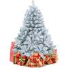 imageGoplus 6FT Snow Flocked Christmas Tree Hinged Pine Tree Artificial Premium PVC NeedlesSolid Metal Stand Xmas Full Tree for Indoor and OutdoorPrelit