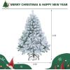 imageGoplus 6FT Snow Flocked Christmas Tree Hinged Pine Tree Artificial Premium PVC NeedlesSolid Metal Stand Xmas Full Tree for Indoor and OutdoorPrelit