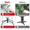 imageGoplus 6FT Snow Flocked Christmas Tree Hinged Pine Tree Artificial Premium PVC NeedlesSolid Metal Stand Xmas Full Tree for Indoor and OutdoorUnlit