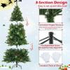 imageGoplus 6ft Artificial PreLit Christmas Tree 3MinuteSetup Hinged Full Xmas Tree with 260 MultiColor LED Lights 666 Branch Tips Foldable Metal Stand for Indoor Home Office DecorGreen With Red Berries