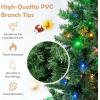 imageGoplus 6ft Artificial PreLit Christmas Tree 3MinuteSetup Hinged Full Xmas Tree with 260 MultiColor LED Lights 666 Branch Tips Foldable Metal Stand for Indoor Home Office DecorGreen