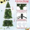 imageGoplus 6ft Artificial PreLit Christmas Tree 3MinuteSetup Hinged Full Xmas Tree with 260 MultiColor LED Lights 666 Branch Tips Foldable Metal Stand for Indoor Home Office DecorGreen With Red Berries