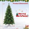 imageGoplus 6ft Artificial PreLit Christmas Tree 3MinuteSetup Hinged Full Xmas Tree with 260 MultiColor LED Lights 666 Branch Tips Foldable Metal Stand for Indoor Home Office DecorGreen With Red Berries