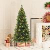 imageGoplus 6ft Artificial PreLit Christmas Tree 3MinuteSetup Hinged Full Xmas Tree with 260 MultiColor LED Lights 666 Branch Tips Foldable Metal Stand for Indoor Home Office DecorGreen With Red Berries
