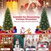 imageGoplus 6ft Artificial PreLit Christmas Tree 3MinuteSetup Hinged Full Xmas Tree with 260 MultiColor LED Lights 666 Branch Tips Foldable Metal Stand for Indoor Home Office DecorGreen With Red Berries