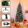 imageGoplus 6ft Artificial PreLit Christmas Tree 3MinuteSetup Hinged Full Xmas Tree with 260 MultiColor LED Lights 666 Branch Tips Foldable Metal Stand for Indoor Home Office DecorGreen With Red Berries