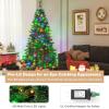 imageGoplus 6ft Artificial PreLit Christmas Tree 3MinuteSetup Hinged Full Xmas Tree with 260 MultiColor LED Lights 666 Branch Tips Foldable Metal Stand for Indoor Home Office DecorGreen