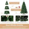 imageGoplus 6ft Artificial PreLit Christmas Tree 3MinuteSetup Hinged Full Xmas Tree with 260 MultiColor LED Lights 666 Branch Tips Foldable Metal Stand for Indoor Home Office DecorGreen