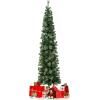 imageGoplus 7ft PreLit HalfShape Christmas Tree Artificial Xmas Tree W 403 Branch Tips 150 Warm White Lights Folding Metal Stand PVC ampamp Pine Needles for Indoor Office Home Party Holiday Decor