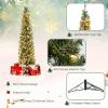 imageGoplus 7ft PreLit HalfShape Christmas Tree Artificial Xmas Tree W 403 Branch Tips 150 Warm White Lights Folding Metal Stand PVC ampamp Pine Needles for Indoor Office Home Party Holiday Decor