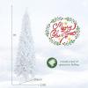 imageGoplus 7ft White PreLit Pencil Christmas Tree Artificial Hinged Slim Tree with 800 Tips 300 Warm White Lights 8 Lighting Modes Xmas Tree for Indoor Home Office Party Holiday Decor