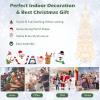 imageGoplus 7ft White PreLit Pencil Christmas Tree Artificial Hinged Slim Tree with 800 Tips 300 Warm White Lights 8 Lighting Modes Xmas Tree for Indoor Home Office Party Holiday Decor