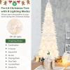 imageGoplus 7ft White PreLit Pencil Christmas Tree Artificial Hinged Slim Tree with 800 Tips 300 Warm White Lights 8 Lighting Modes Xmas Tree for Indoor Home Office Party Holiday Decor