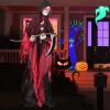 imageGoplus 8 Ft Halloween Animatronics Sound ampamp Touch Activated Grim Reaper with Sickle Glowing LED Eyes ampamp Scary Voices Standing Halloween Decoration Move Prop for Yard Garden Party Haunted House