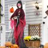 imageGoplus 8 Ft Halloween Animatronics Sound ampamp Touch Activated Grim Reaper with Sickle Glowing LED Eyes ampamp Scary Voices Standing Halloween Decoration Move Prop for Yard Garden Party Haunted House