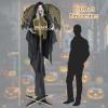 imageGoplus 82 FT Halloween Standing Witch Poseable Halloween Animatronic Prop with Light up Eyes Sounds ampamp Movements LifeSize Animated Winged Witch for Haunted House Garden Yard Sound Activated