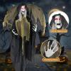 imageGoplus 82 FT Halloween Standing Witch Poseable Halloween Animatronic Prop with Light up Eyes Sounds ampamp Movements LifeSize Animated Winged Witch for Haunted House Garden Yard Sound Activated
