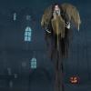 imageGoplus 82 FT Halloween Standing Witch Poseable Halloween Animatronic Prop with Light up Eyes Sounds ampamp Movements LifeSize Animated Winged Witch for Haunted House Garden Yard Sound Activated