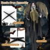 imageGoplus 82 FT Halloween Standing Witch Poseable Halloween Animatronic Prop with Light up Eyes Sounds ampamp Movements LifeSize Animated Winged Witch for Haunted House Garden Yard Sound Activated