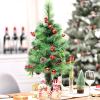 imageGoplus Set of 2 29quot Outdoor Pathway Christmas Trees Battery Operated PreLit Artificial Xmas Trees with 30 Warm White LED Lights 8 Flash Modes Pine Trees for Porch Driveway Yard Garden Decor