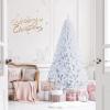 imageGoplus White Artificial Christmas Tree 6ft Premium Unlit Hinged Spruce Full Tree with 1000 Branch Tips and Metal Stand Easy Assembly for Indoor and Outdoor UseWhite