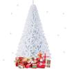 imageGoplus White Artificial Christmas Tree 6ft Premium Unlit Hinged Spruce Full Tree with 1000 Branch Tips and Metal Stand Easy Assembly for Indoor and Outdoor UseWhite